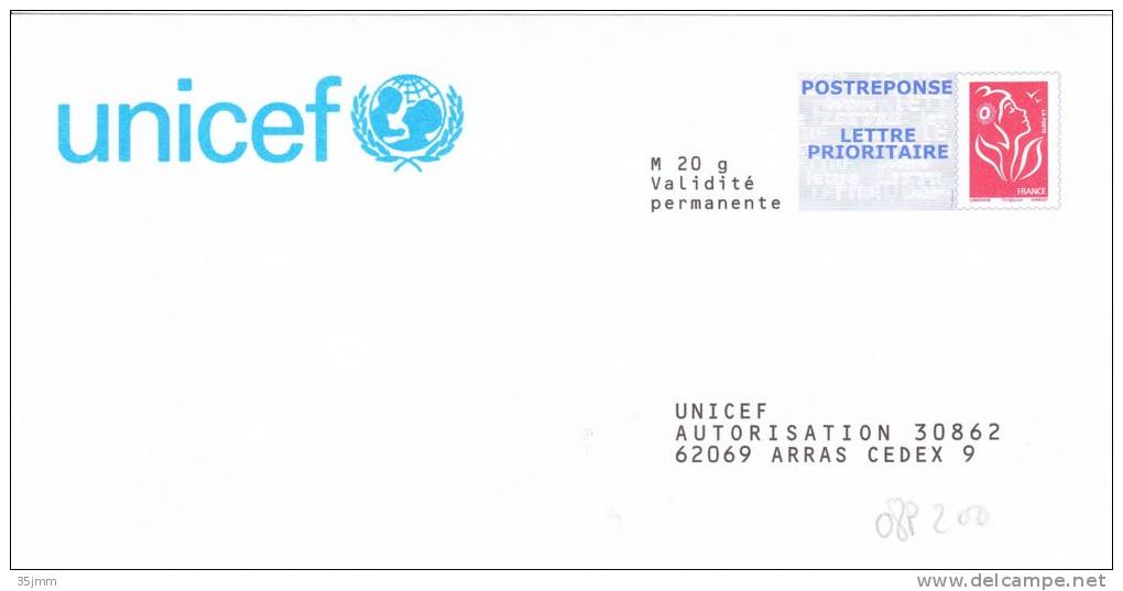 Postreponse Lamouche Unicef 08P200 - PAP: Antwort/Lamouche