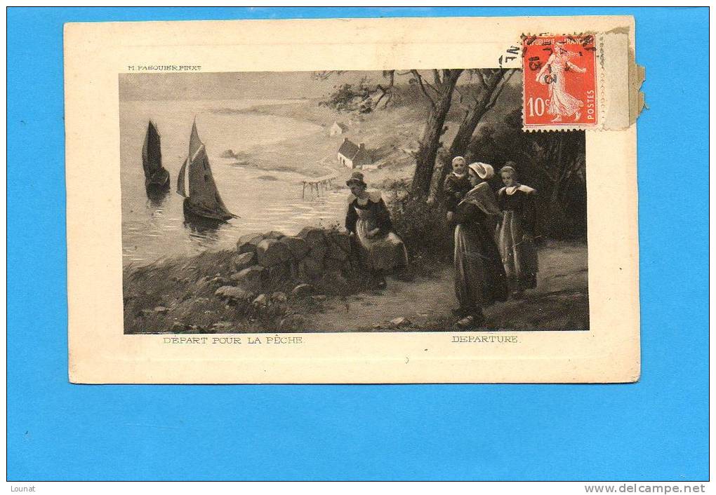 Départ Pour La Pêche - M.Pasquier Pinxt - Ferrières 1913 - Pêche
