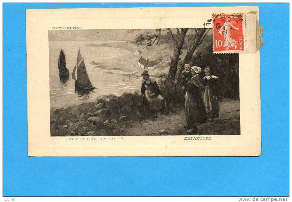 Départ Pour La Pêche - M.Pasquier Pinxt - Ferrières 1913 - Pesca