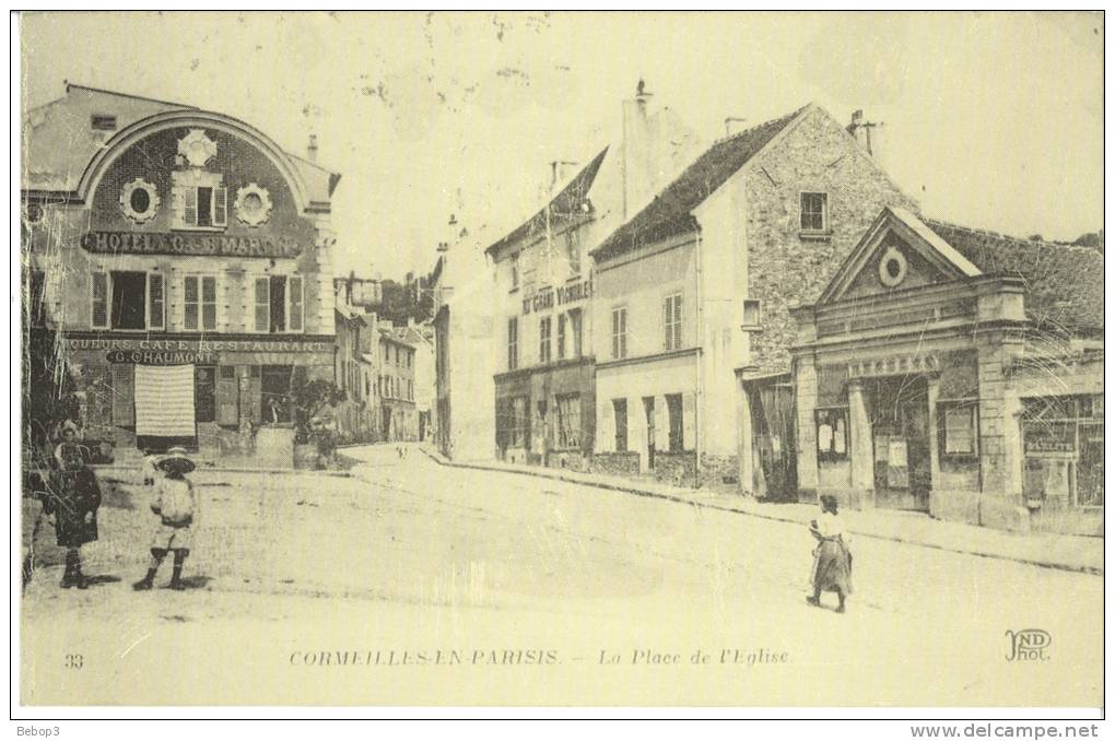 95 Cormeilles En Parisis - Place De L'église, Reproduction éditée Pour Le Bicentanaire De Jacques Daguerre - Cormeilles En Parisis