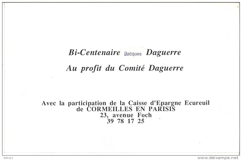 95 Cormeilles En Parisis - Place De L'église, Reproduction éditée Pour Le Bicentanaire De Jacques Daguerre - Cormeilles En Parisis