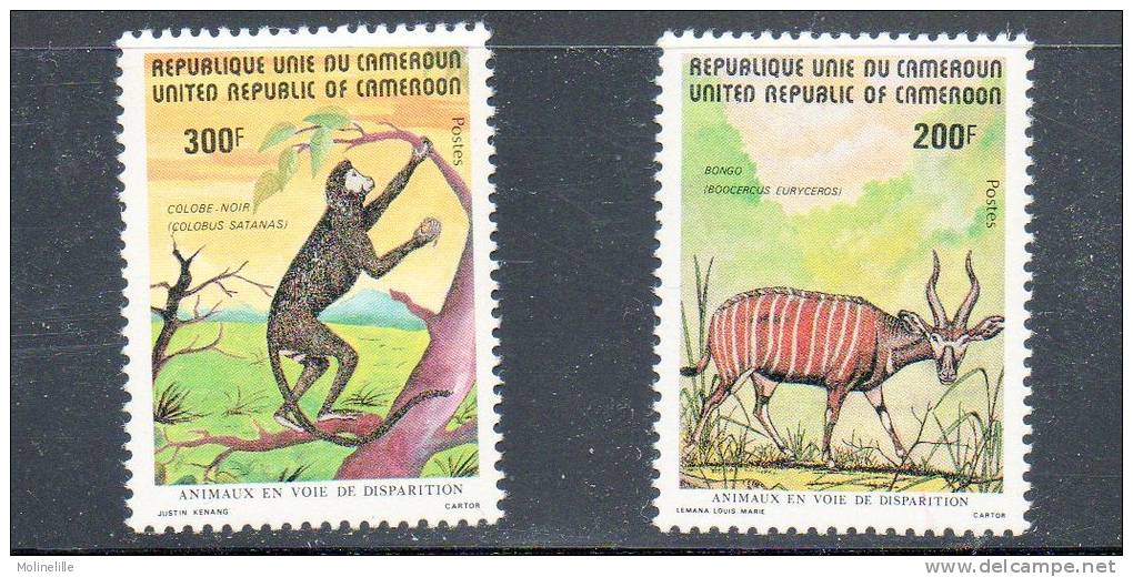 CAMEROUN N° 698/699 ** - SINGE Et CERVIDES - Cote 7.60 &euro; - Monkeys