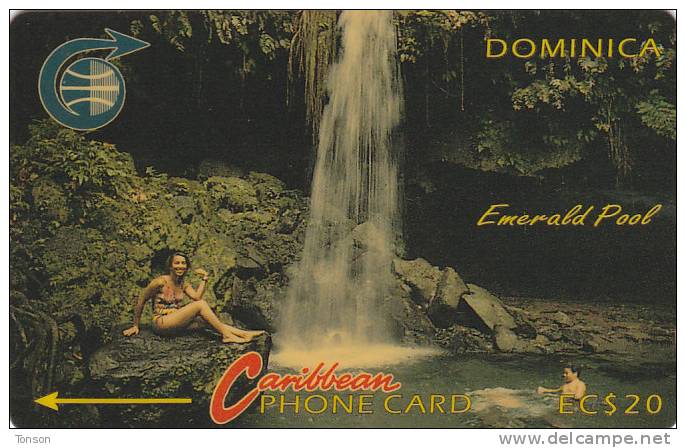 Dominica, DOM- ?, Emerald Pool, No Control, White Strip, 2 Scans. - Dominica