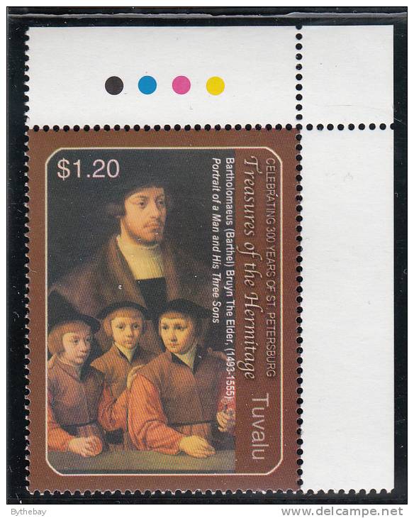 Tuvalu MNH Scott #946 $1.20 ´Portrait Of A Man And His Three Sons´ By Bruyn The Elder - The Hermitage 300 Years - Tuvalu