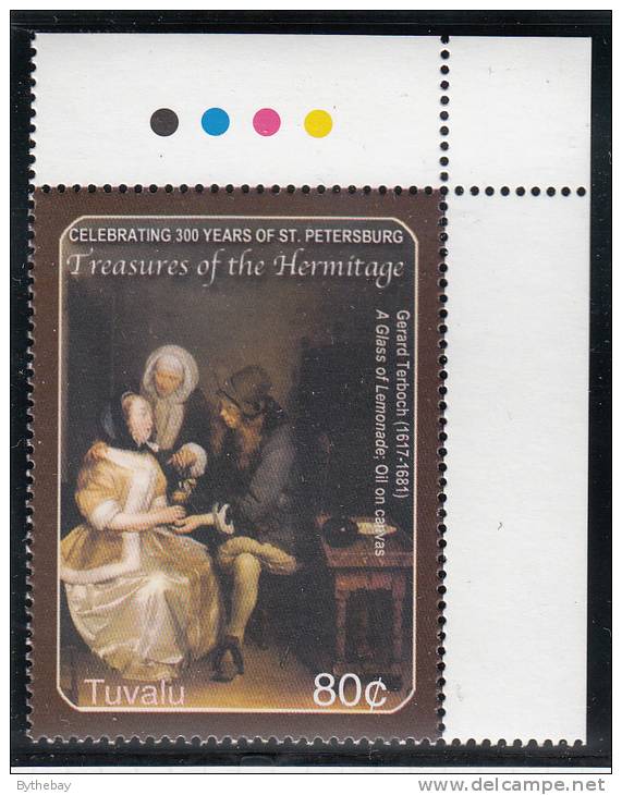 Tuvalu MNH Scott #944 80c ´A Glass Of Lemonade´ By Gerard Terborch - The Hermitage 300 Years - Tuvalu