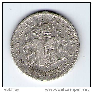 ALFONSO XIII  1 PESETA PLATA 1894    *18/94   MADRID PG V     NL161 - Collections