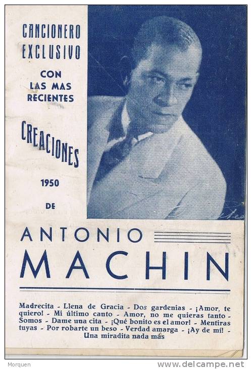 Cancionero ANTONIO MACHIN 1950. 14 Canciones - Programas