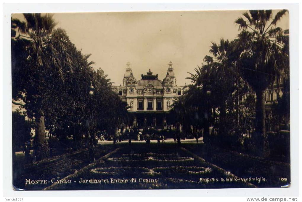 Ref 179 - MONACO - Monte-Carlo - Jardins Et Entrée Du Casino - Casino