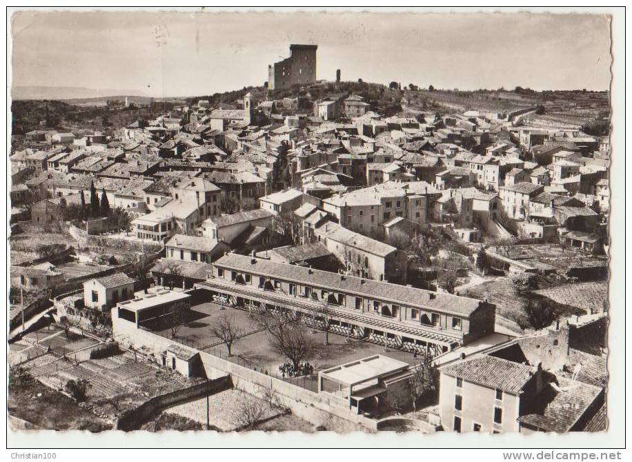 CHATEAUNEUF DU PAPE : VUE GENERALE AERIENNE - ECRITE EN 1960 - 2 SCANS - - Chateauneuf Du Pape