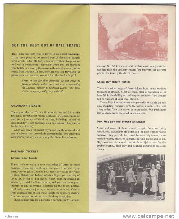B0701 - Brochure Illustrata FERROVIE BRITANNICHE - BRITISH RAILWAYS - MAP FOLDER Anni '50/TRENI - Europa