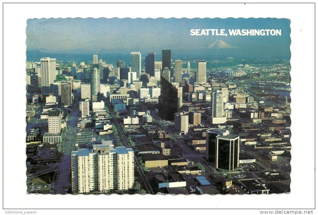 Cp, Etats-Unis, Seattle, Douwntown Business DIstrict And The Kingdom..., Voyagée 1981 - Seattle