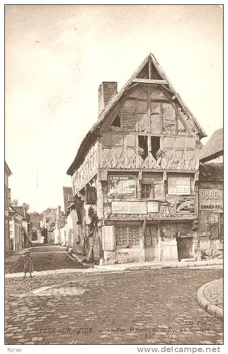 SELLES SUR CHER (41) Vieilles Maisons Rue Du Chateau 16°s Pub LE PETIT JOURNAL  Chocolat MENIER GUERIN BOUTRON . FRANCK - Selles Sur Cher