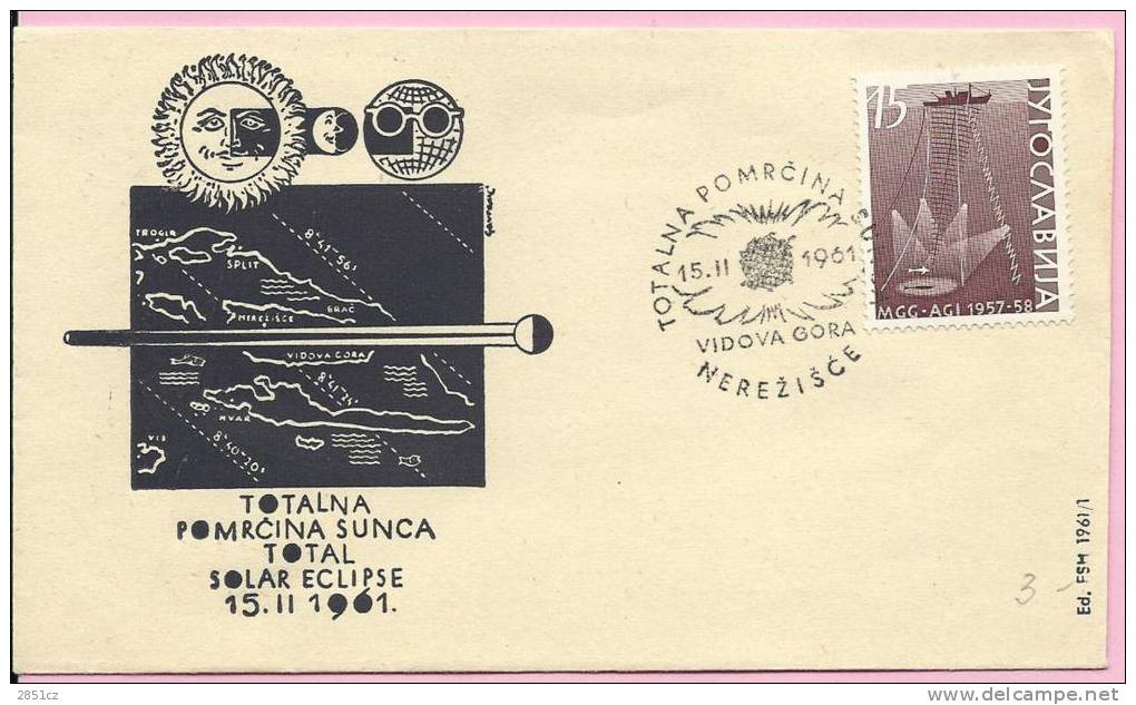 TOTAL SOLAR ECLIPSE, 15.2.1961., Yugoslavia - Astrología