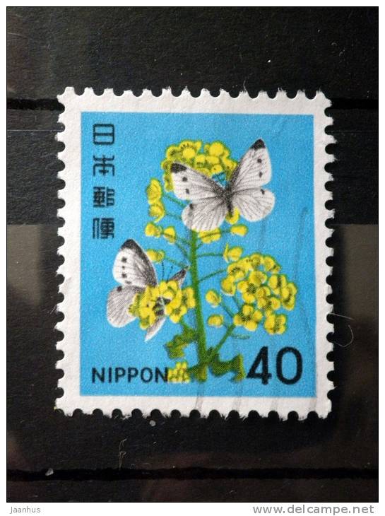 Japan - 1980 - Mi.nr.1442 A - Used -Plants, Animals,a National Cultural Heritage -Rape Blossoms, Butterfly - Definitives - Gebraucht