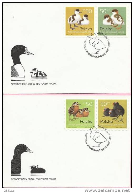 DUCKS, 1997., Polland, FDC - Entenvögel