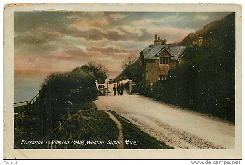 England : Mar12 576 : Weston-Super-Mare  -  Weston Woods Entrance  -  Semi-modern Postcard - Weston-Super-Mare