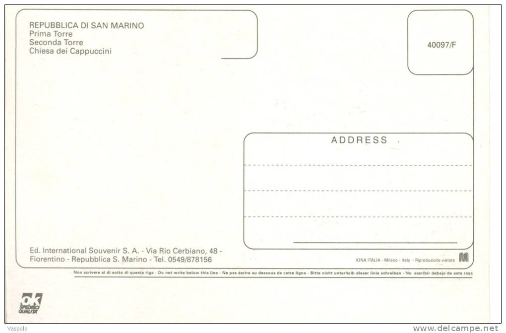 3 POSTCARDS: REPUBLICA DI SAN MARINO, UNCIRCULATED - San Marino