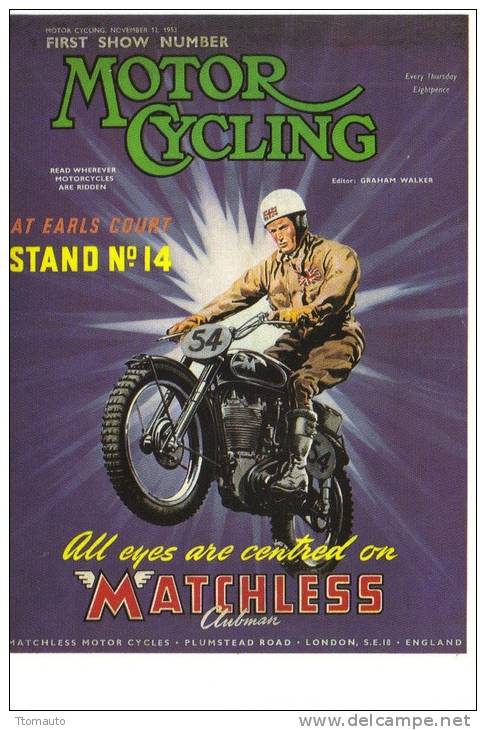 Matchless Clubman     -  Postcard From An Original Advertisement In ´Motor Cycling´ - Motorfietsen