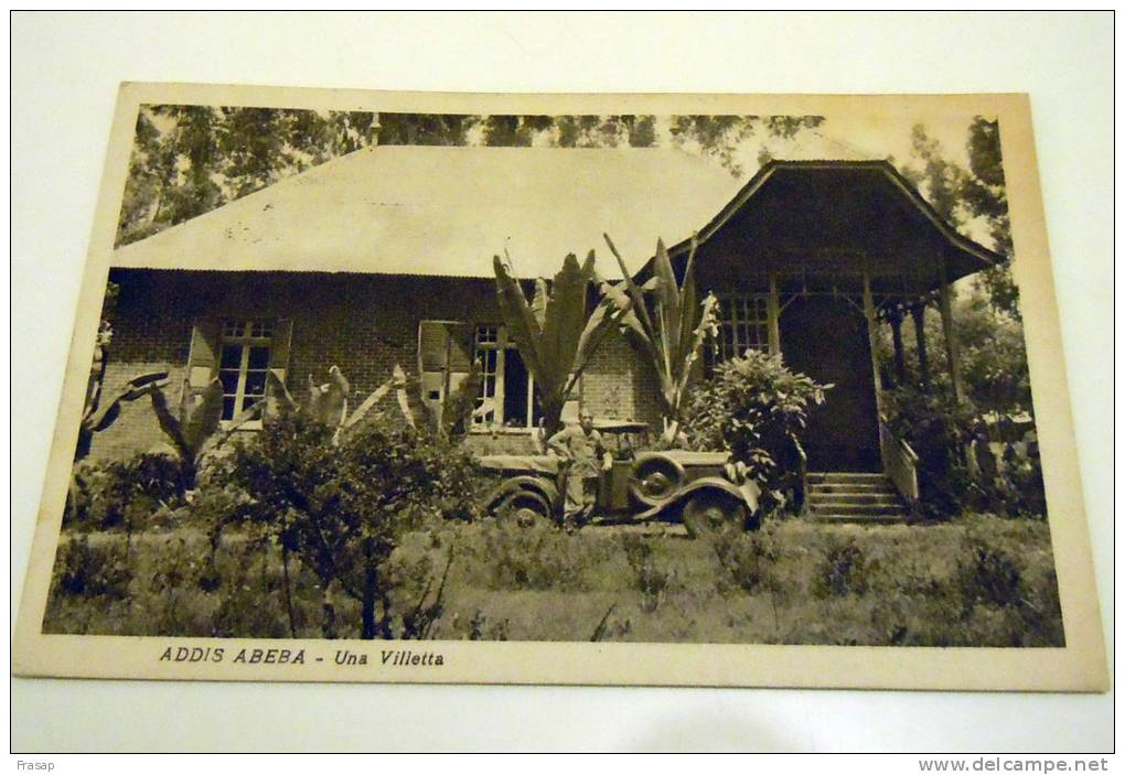 Addis Abeba UNA VILLETA ITALIANA +  AUTO 1939 TRES RARE - Ethiopië