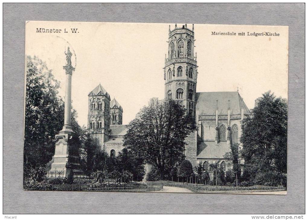 27237    Germania,    Munster  I. W.,  Mariensaule  Mit  Ludgeri-Kirche,  VG  1908 - Munster