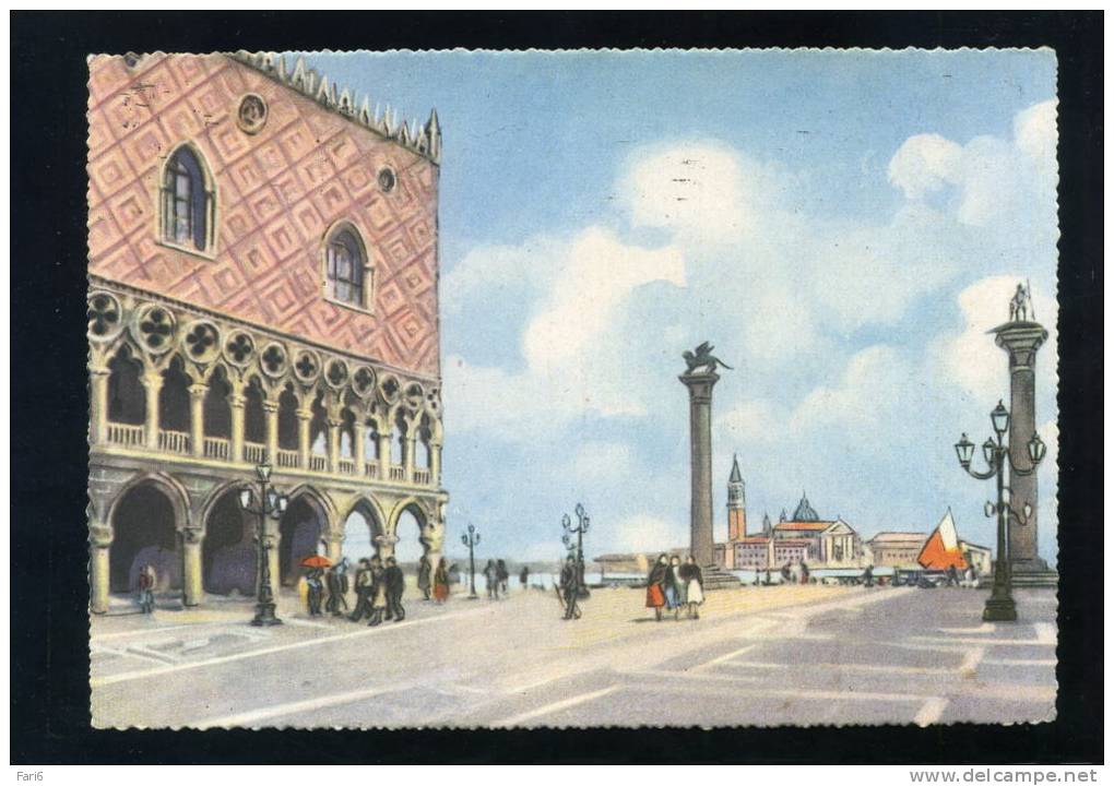 T1015 CARTOLINA ILLUSTRATA  VENEZIA PIAZZA S. MARCO FG. V. - Chioggia