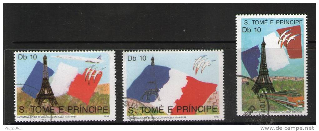 SAO-TOME SAINT-THOMAS 1989 REVOLUTION FRANCAISE-CONCORDE  YVERT N°948/51 OBLITERES - Rivoluzione Francese