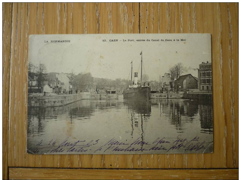 CPA CAEN - LE PORT,ENTREE DU CANAL DE CAEN A LA MER-1903- - Caen