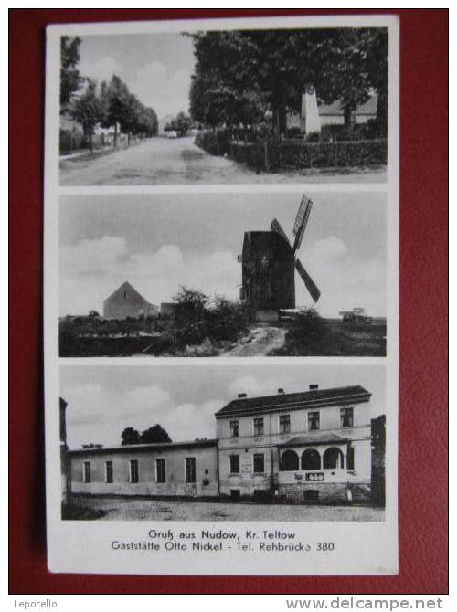 AK NUTHETAL NUDOW Kr.Teltow Windmühle Gasthaus Ca.1940  //  D*3745 - Teltow