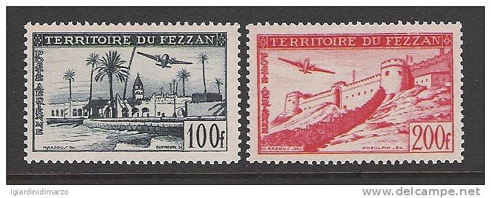 FEZZAN OCCUPAZIONE FRANCESE - 1951: 2 Valori Nuovi Stl Di P.A. Con Dicitura TERRITOIRE DU FEZZAN - In Ottime Condizioni. - Unused Stamps