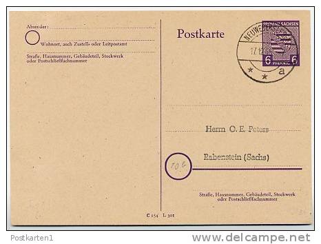 SACHSEN-ANHALT P10 Postkarte Stpl. Neuwegersleben  1945 - Ganzsachen