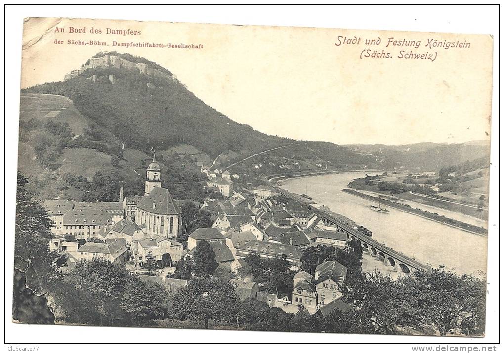 Königstein / Suisse Saxonne  (Allemagne) : Blick Zum Stadt En 1910. - Koenigstein (Saechs. Schw.)