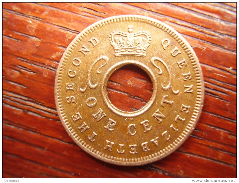 BRITISH EAST AFRICA USED ONE CENT COIN BRONZE Of 1956 KN. - Ostafrika Und Herrschaft Von Uganda