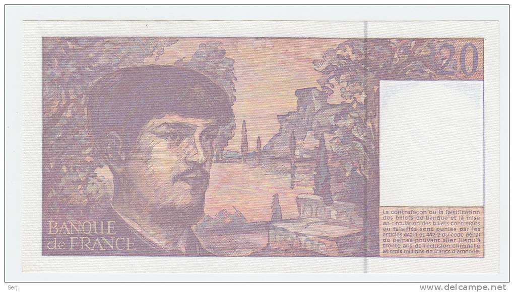 France 20 Francs 1993 AUNC+ CRISP Pre-Euro Banknote P 151g 151 G - 20 F 1980-1997 ''Debussy''