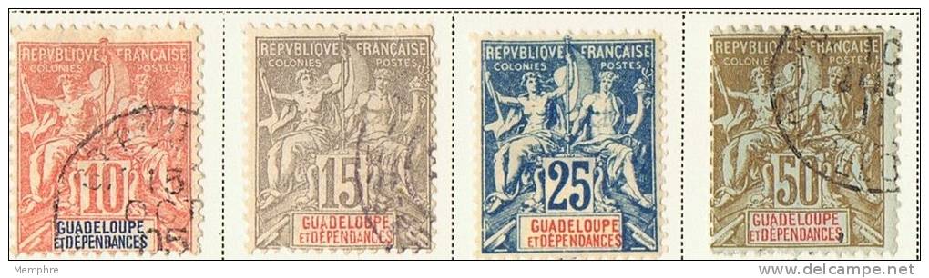 1892  Type Sage «Guadeloupe Et Dépendances»  Yv 41-4 * Et Oblitérés - Usados