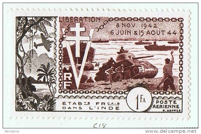 INDE 1954  10è Ann De La Libération Poste Aérienne PA 22  * - Neufs