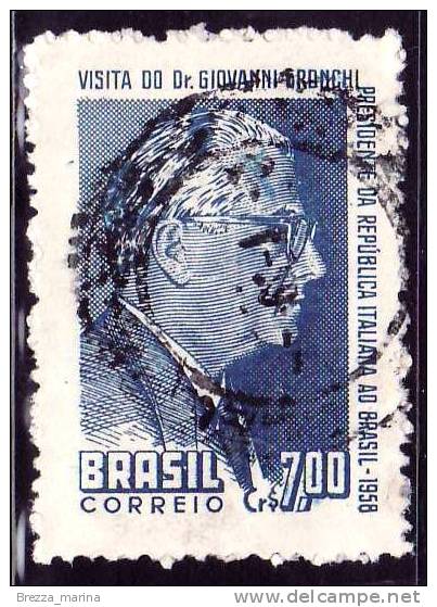 BRASILE - USATO - 1958 - Visita Di Giovanni Gronchi In Brasile - 7 - Used Stamps