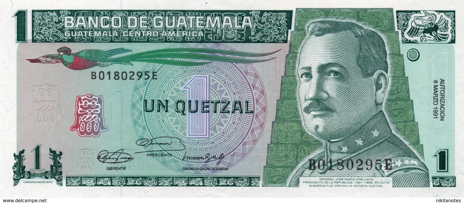 Guatemala 1 Quetzal 1991 FDS UNC Pick 73 Unc See Scan - Guatemala