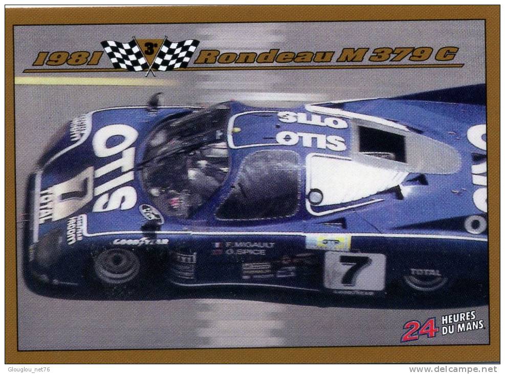 CARTE MODERNE DIMENSION 8,8/6,3 CM...LES 24 HEURES DU MANS...1981 RONDEAU M379C - Autres & Non Classés