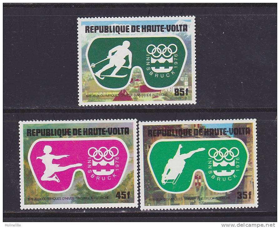 HAUTE VOLTA - N° 370/372 ** - J.O SKI PATINAGE Et LUGE- Cote 2.30 € - Winter 1976: Innsbruck