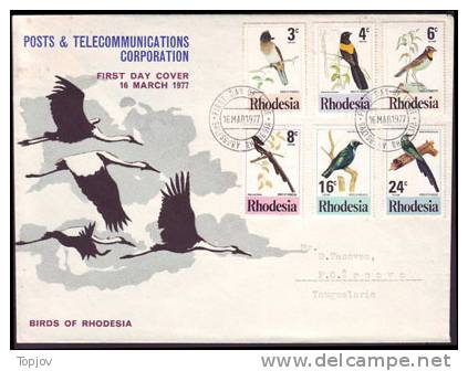 RHODESIA - BIRDS - FDC - 1977 - Rhodesien (1964-1980)