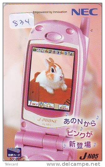Télécarte Japon * LAPIN (834) RABBIT * PHONECARD JAPAN * KANINCHEN * KONIJN * CONEJO * TELEFONKARTE - Rabbits