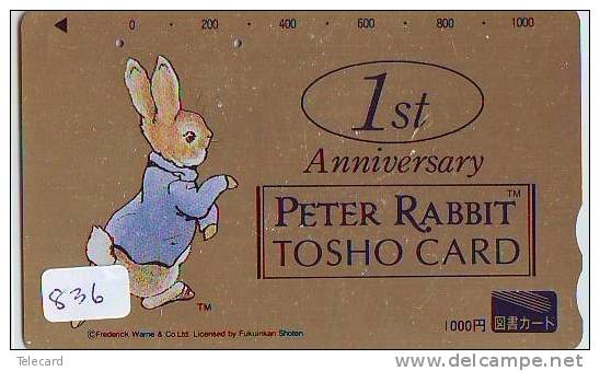 Télécarte Japon * LAPIN (836) RABBIT * PHONECARD JAPAN * KANINCHEN * KONIJN * CONEJO * TELEFONKARTE - Konijnen