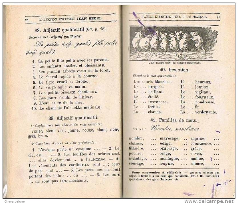 LIVRE SCOLAIRE : COLLECTION ENFANTINE JEAN BEDEL : L'ANNEE ENFANTINE DE LANGUE FRANCAISE 1932 - 6-12 Ans