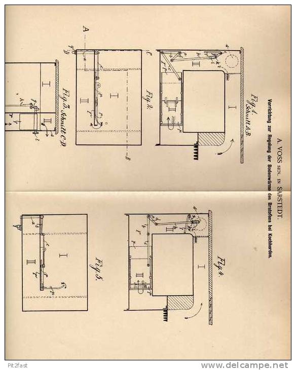 Original Patentschrift - A. Voss In Sarstedt , 1901 , Bratofen , Kochherd , Küche  !!! - Tools