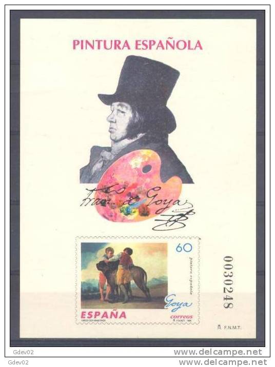 ESPO60-L1676THC.España,Sp Ain .Espagne PRUEBA OFICIAL 60 PINTURA ESPAÑOLA.1966.(Ed PO 60) GOYA LUJO - Fogli Ricordo