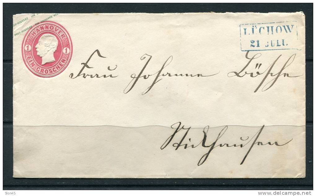 Germany Hannover 1857-4 Postal Stationary Cover Luchow - Otros & Sin Clasificación