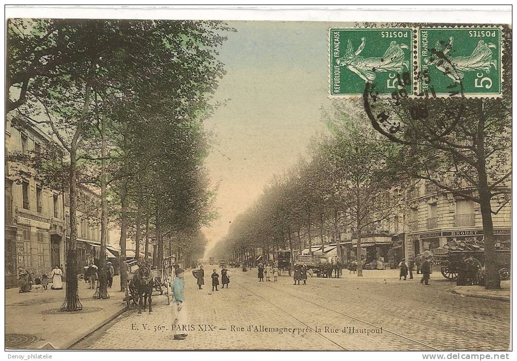 75/ PARIS 19eme - Rue D'Allemagne Pres De La Rue D'Hautpoul - E.V 567 - - Arrondissement: 19