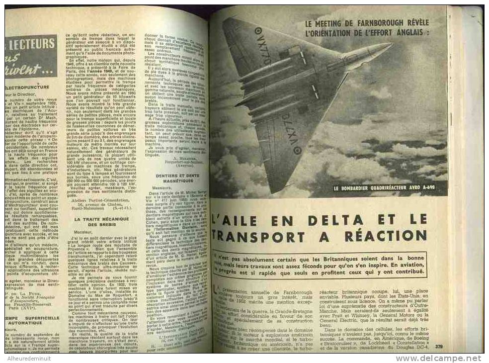 SCIENCE ET VIE"1952"N°422"Bombardier"avion"aviation"anglais"De Haviland"vickers Supermarine"fairey"javelin"delta"bristol - Avion