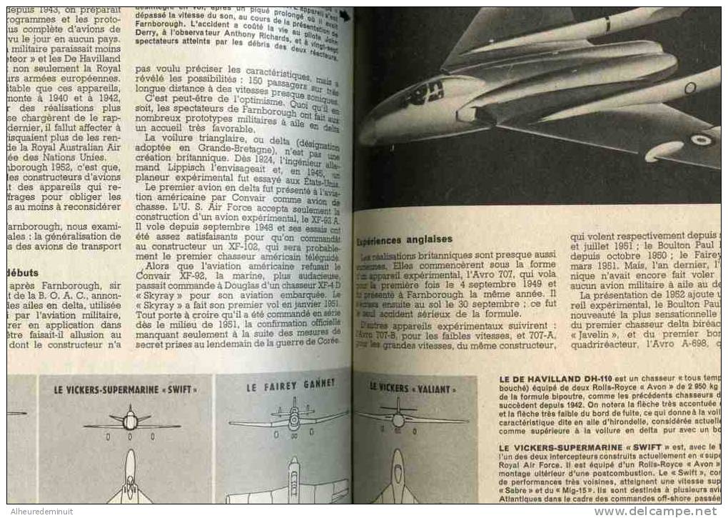 SCIENCE ET VIE"1952"N°422"Bombardier"avion"aviation"anglais"De Haviland"vickers Supermarine"fairey"javelin"delta"bristol - Flugzeuge