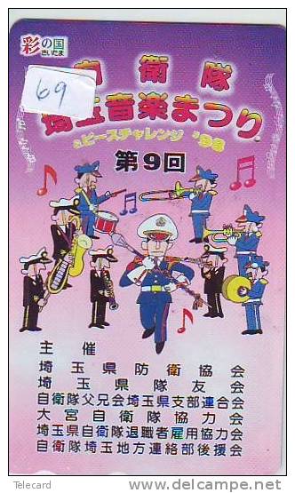 Télécarte Japon * POLICE * PHONECARD JAPAN (69) TELEFONKARTE * POLIZEI * POLITIE * MUSIQUE - Police